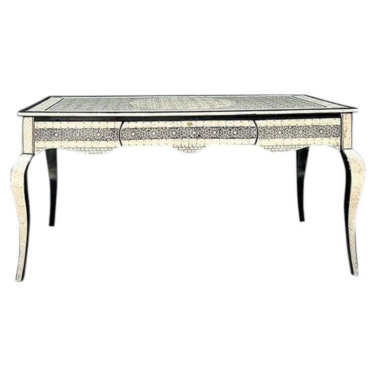 Vintage Moroccan Inlay Writing Desk