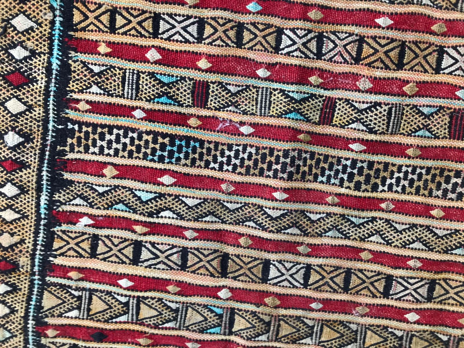 Hand-Woven Vintage Moroccan Kilim