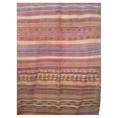 Vintage Moroccan Kilim in Southwestern Colors in Lavender, Sage, Cream, Purple