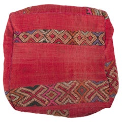 Used Moroccan Kilim Pouf Ottoman