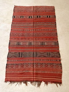 Vintage Moroccan Kilim rug - Red - 5x9.2feet / 152x282cm