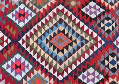 Vintage Rug & Kilim in stile marocchino con audaci diamanti geometrici9'1 X 16'0