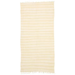 Vintage Moroccan Kilim Rug with Minimalist Scandinavian Style, Neutral Color Rug