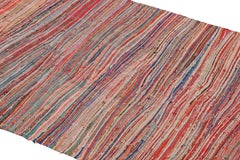 Alfombra Kilim Marroquí Vintage con Rayas Policromáticas, de Rug & Kilim
