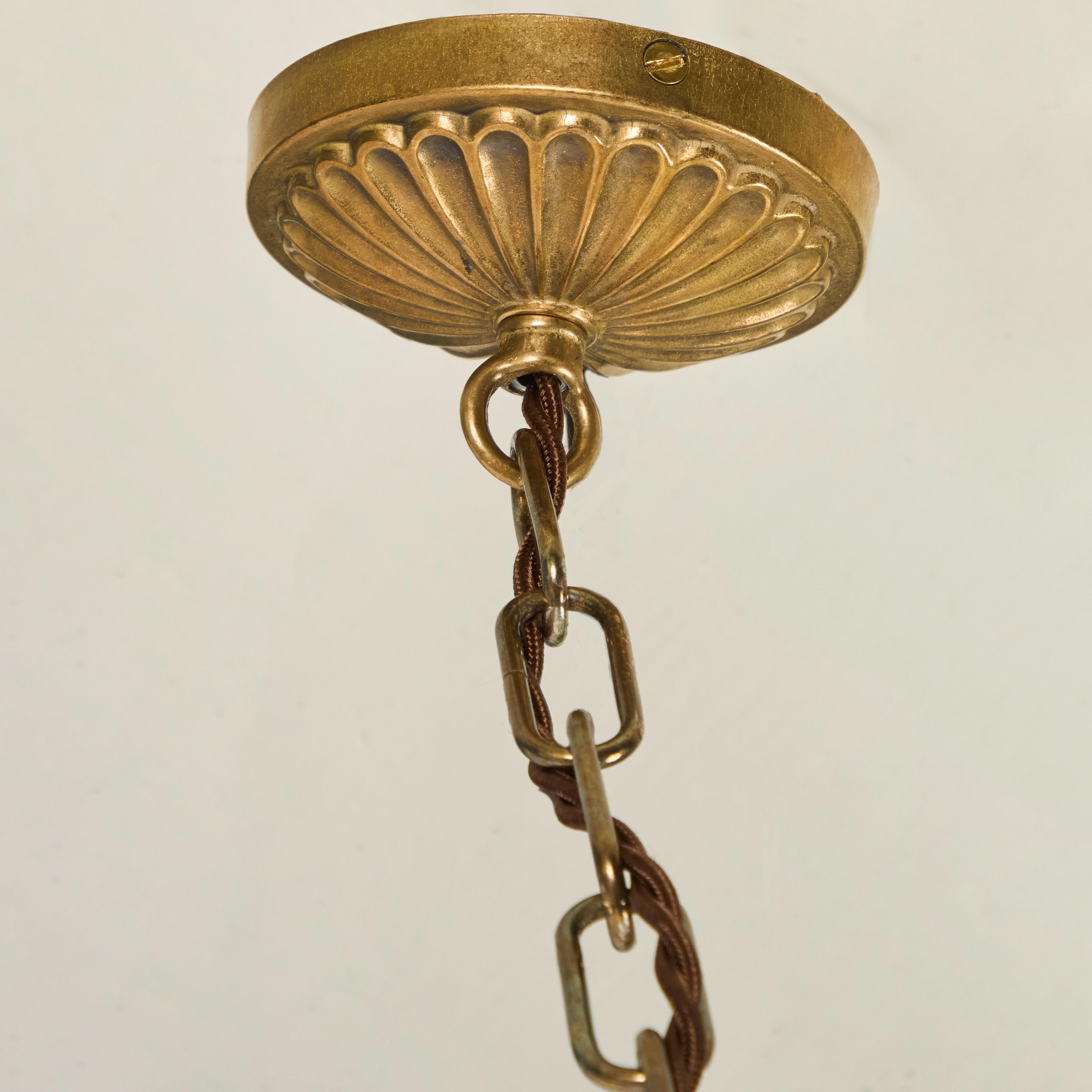 Lanterne marocaine vintage avec panneaux en verre ambré en vente 2