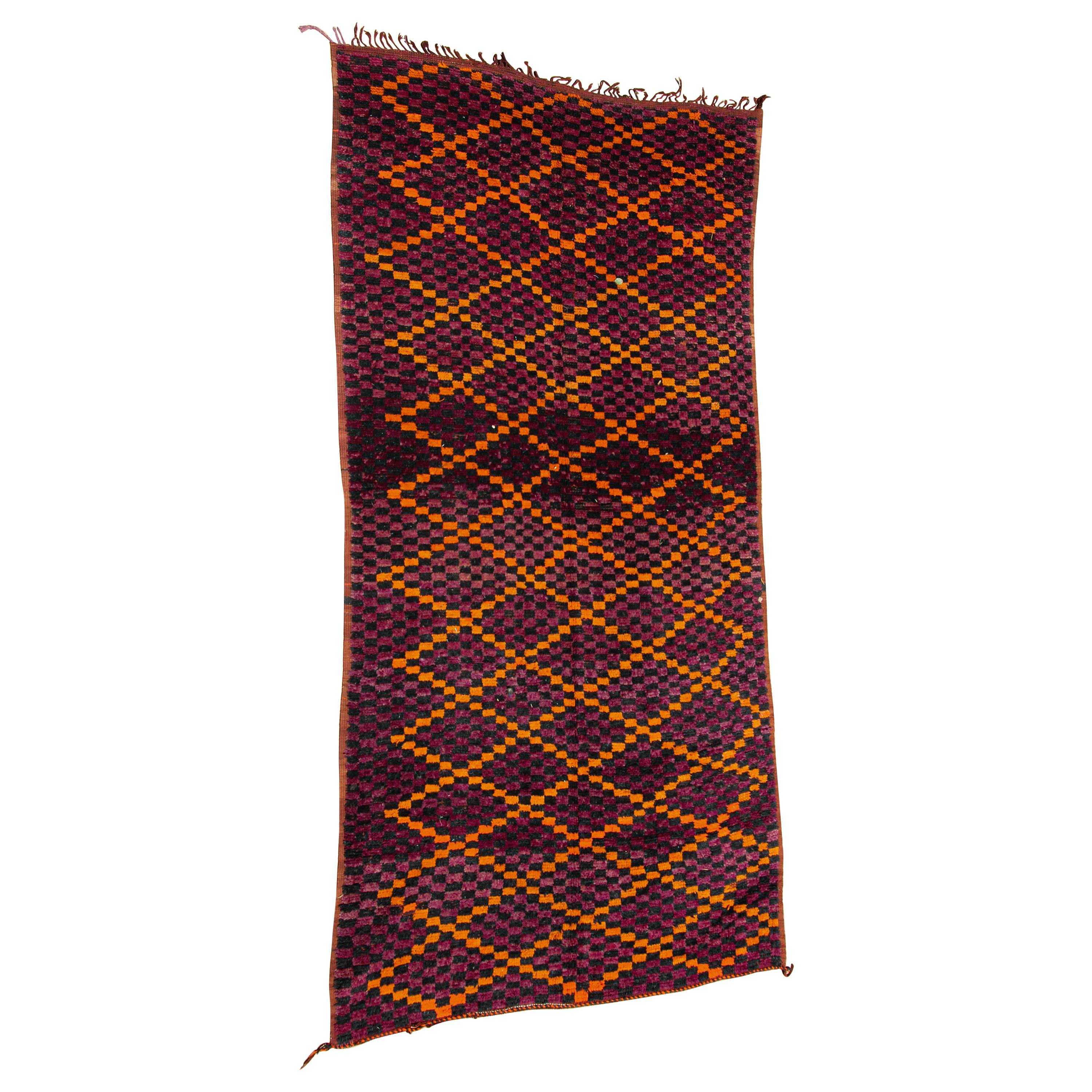 Vintage Moroccan Large Pile Tribal Rug For Sale at 1stDibs