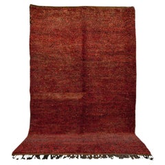 Vintage Moroccan Large Red Wool Floor Rug