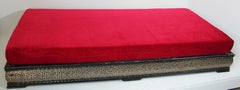 Vintage Moroccan Low Day Bed with Red Cushion