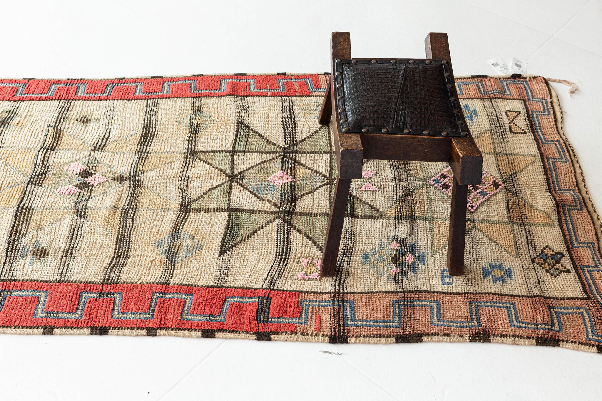 Wool Vintage Moroccan Middle Atlas Tribe Berber Rug For Sale