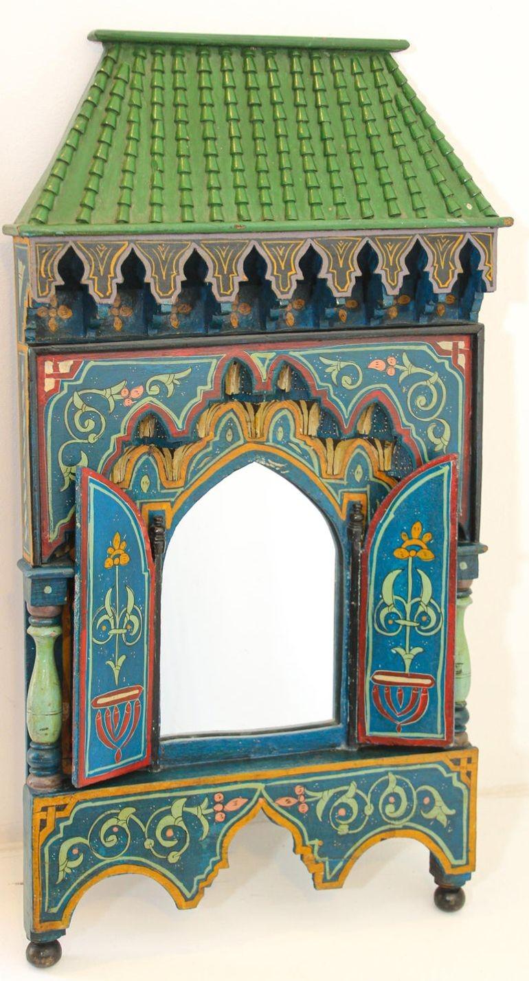 Miroir marocain vintage en forme de fenêtre mauresque 11