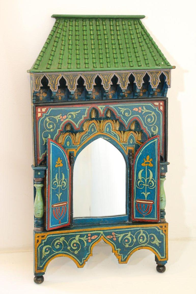 Miroir marocain vintage en forme de fenêtre mauresque 12