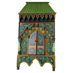 Vintage Moroccan Mirror Shaped as a Moorish Window