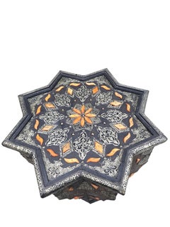 Vintage Moroccan Moorish Bone Inlaid Star Shaped Accent Table