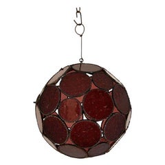 Vintage Moroccan Moorish Lavender Glass Lantern or Orb Pendant