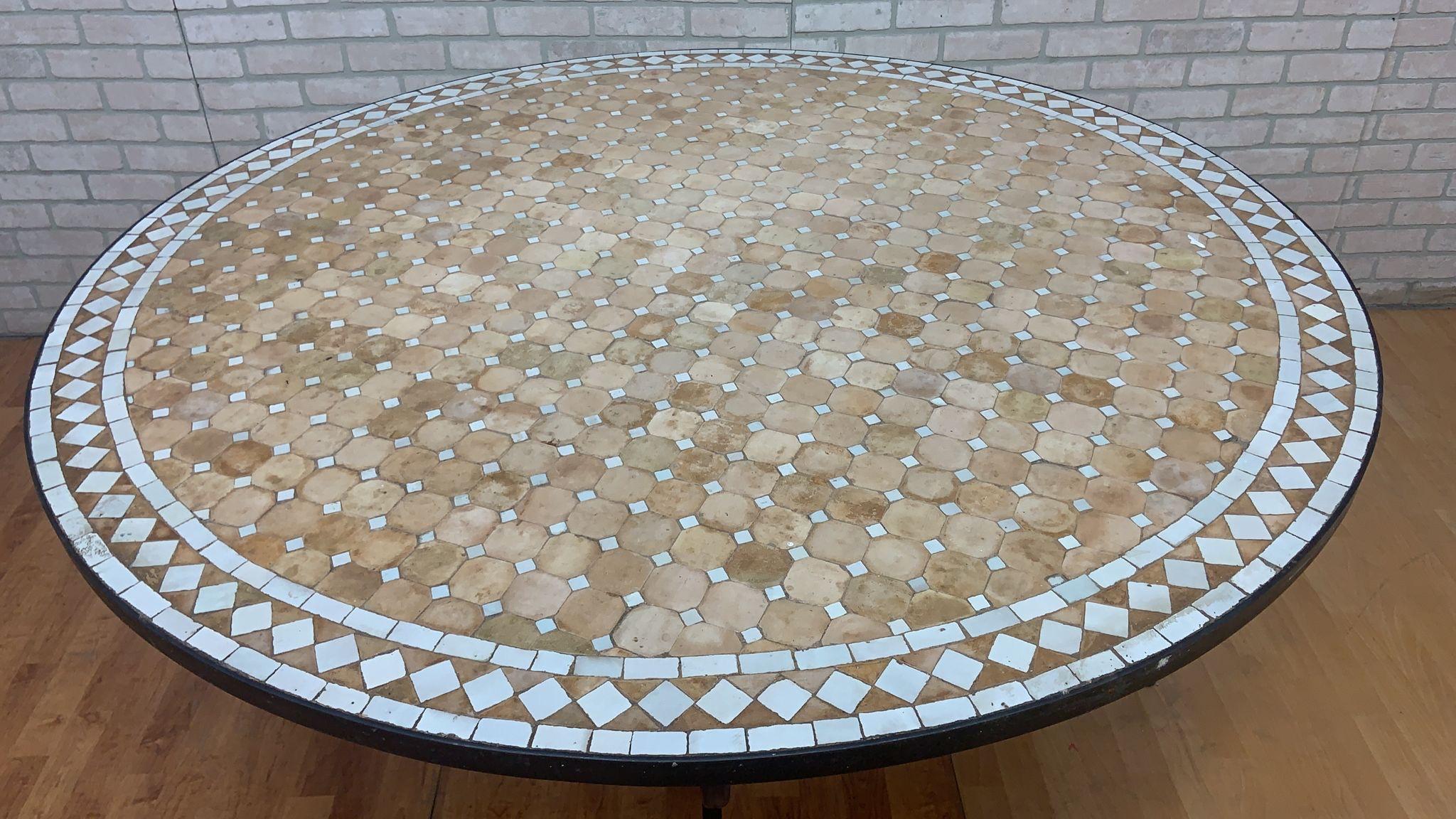 Unknown Vintage Moroccan Mosaic Tile Indoor/Outdoor Dining Table