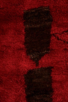 Vintage Moroccan Mrirt Berber Red and Black Rug, 1970