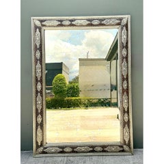 Vintage Moroccan Ornate Wood and Metal Mirror
