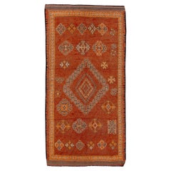 Vintage Moroccan Oushak Style Gallery Runner