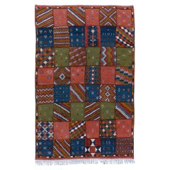 Vintage Moroccan Patch Design Rug  5'4 x 8'4