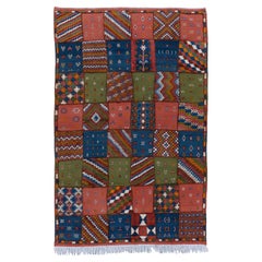 Vintage marokkanischen Patch Design Teppich, handgeknüpfte Wolle, 5'4" x 8'4"