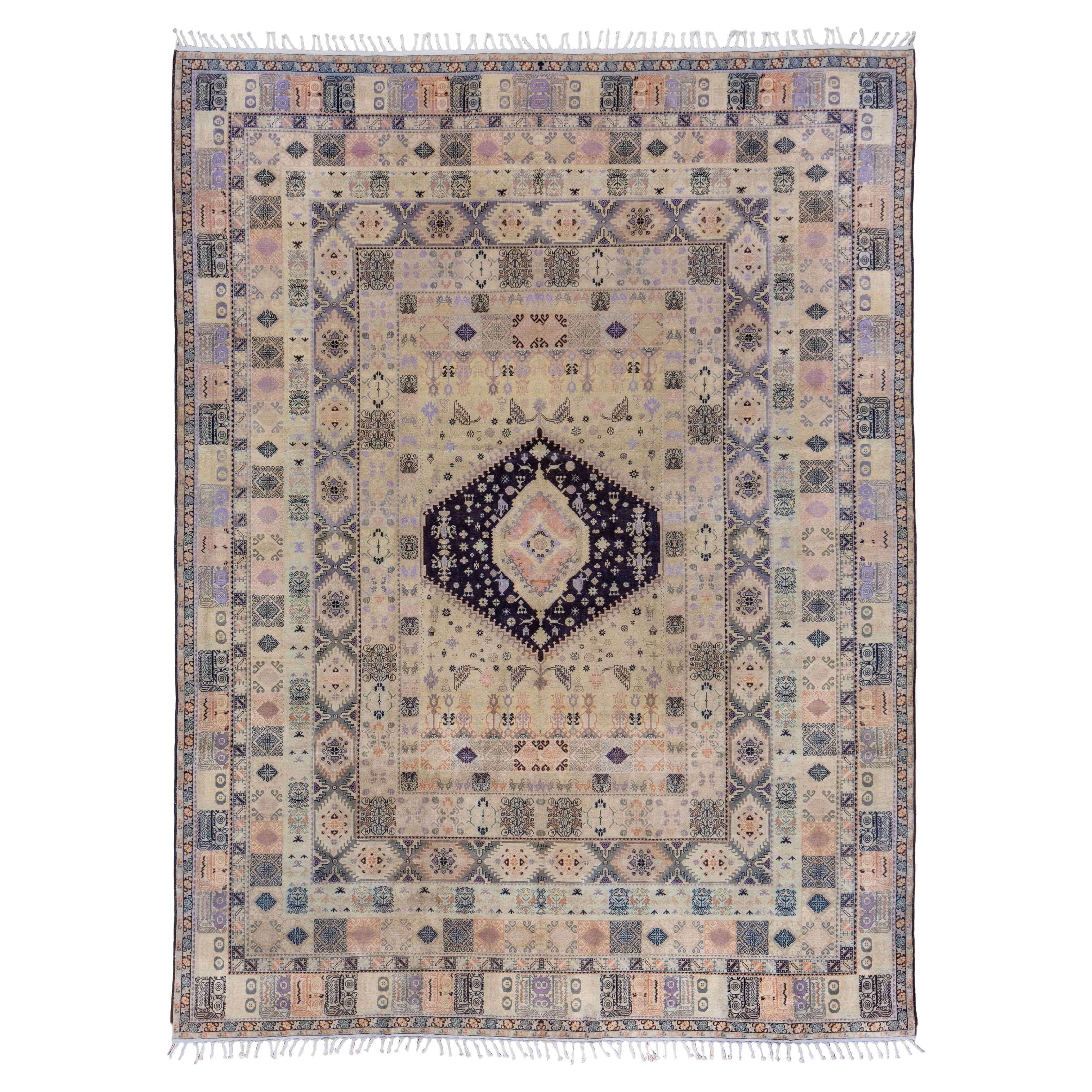 Marokkanisch gemusterter Vintage-Teppich