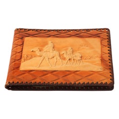 Album photo marocain vintage avec embossage camel du désert