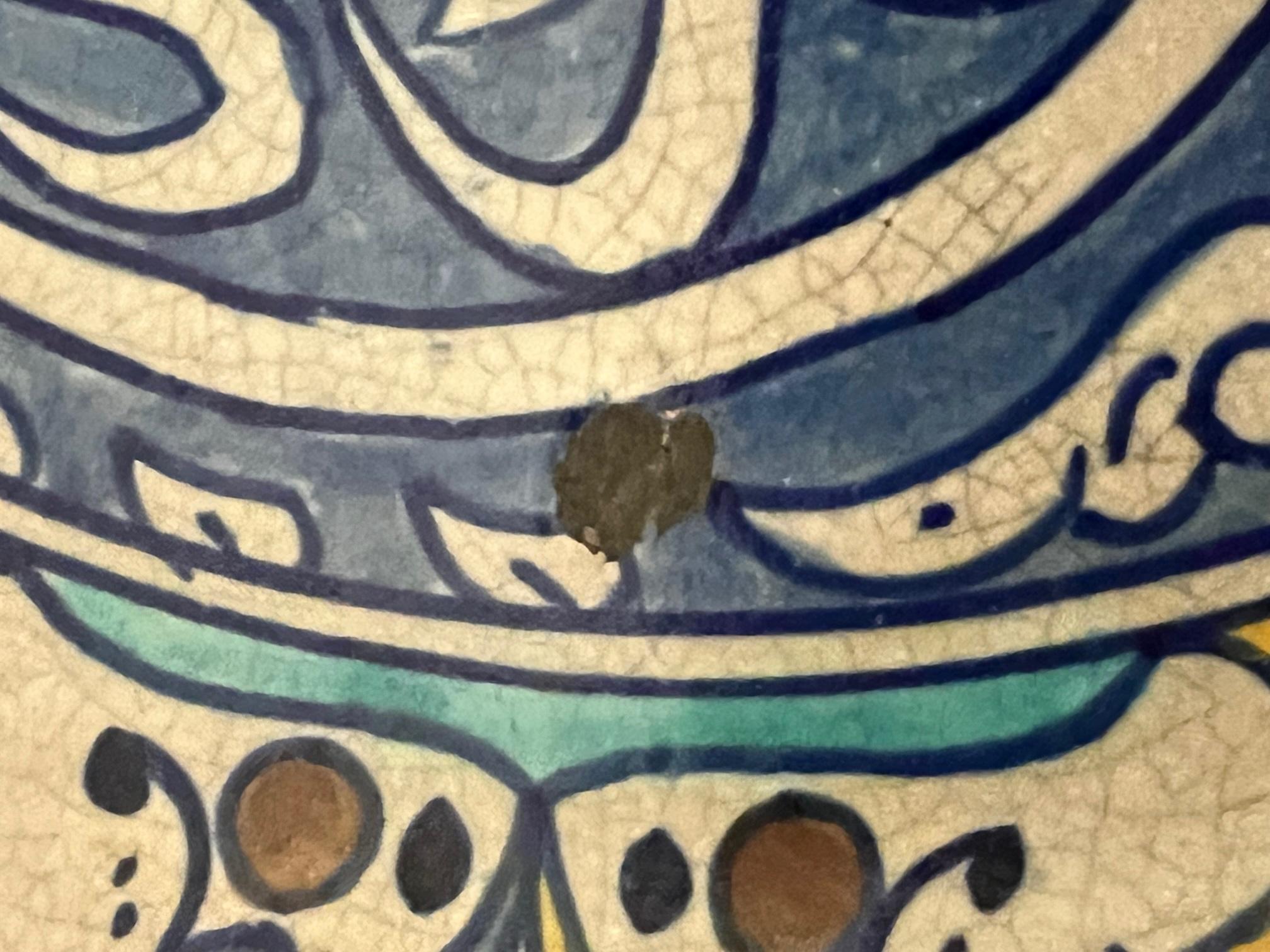 Sconosciuto Ciotola marocchina vintage in ceramica di Fez di Art De Poterie