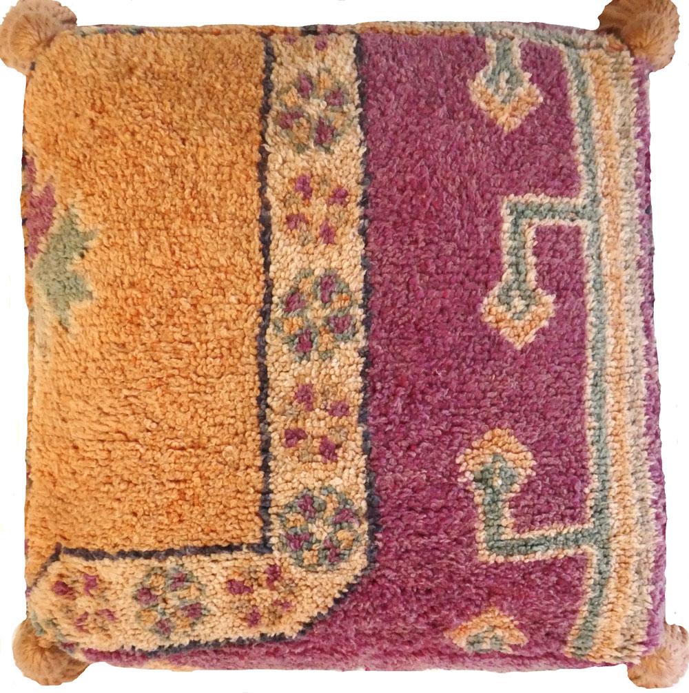 Vintage Moroccan Wool Pouf Floor Cushion
All of our poufs are one of a kind and made from vintage wool rugs reflecting a unique design and weaving style from the various tribes of Morocco.
This pouf was made from an abstract midcentury rug handwoven