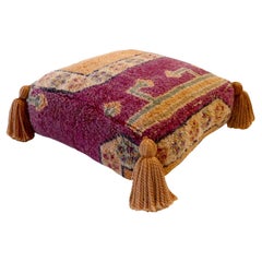 Vintage Moroccan Wool Pouf Floor Cushion