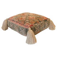 Vintage Moroccan Wool Pouf Floor Cushion