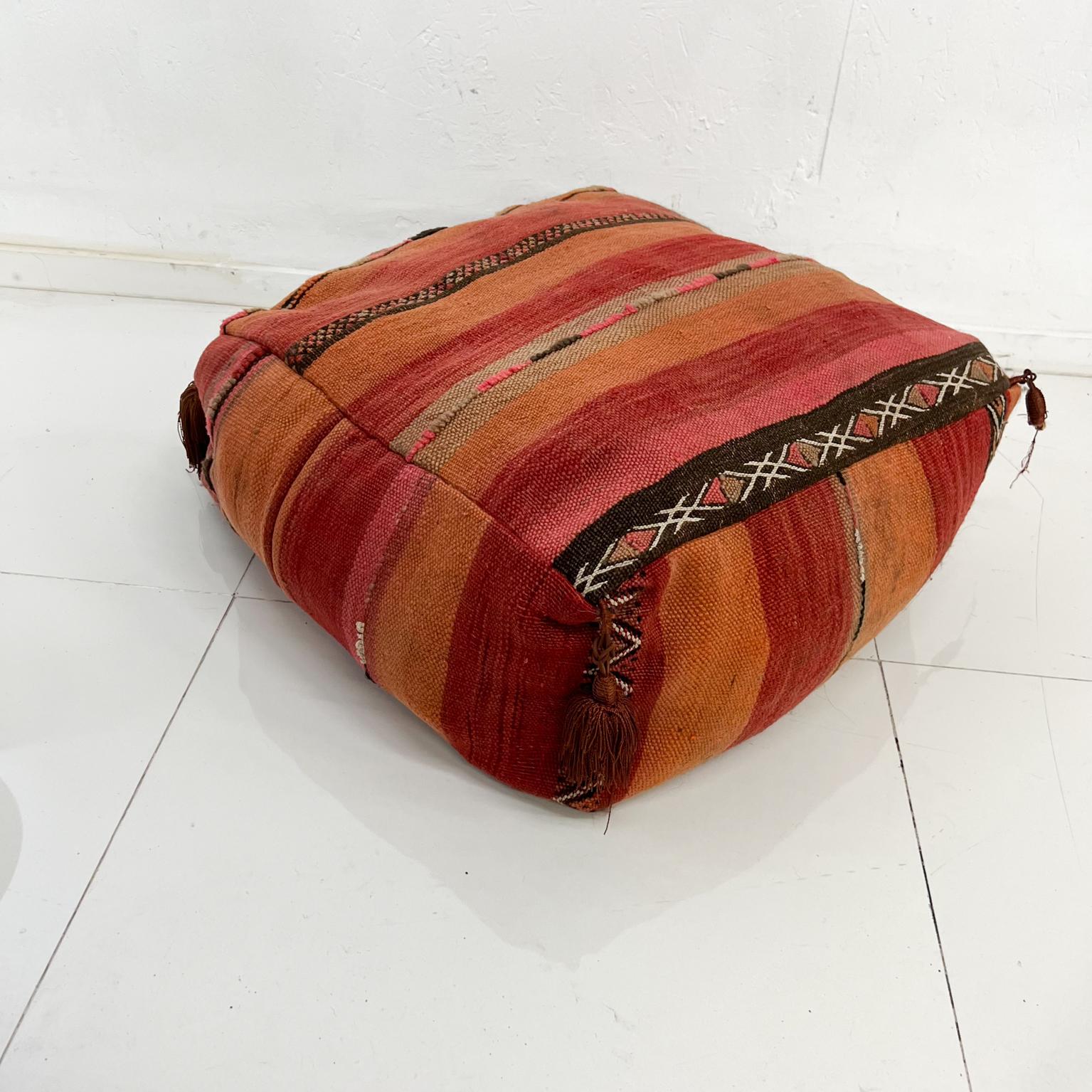 20th Century Vintage Moroccan Pouf Kilim Floor Pillow Cushion For Sale