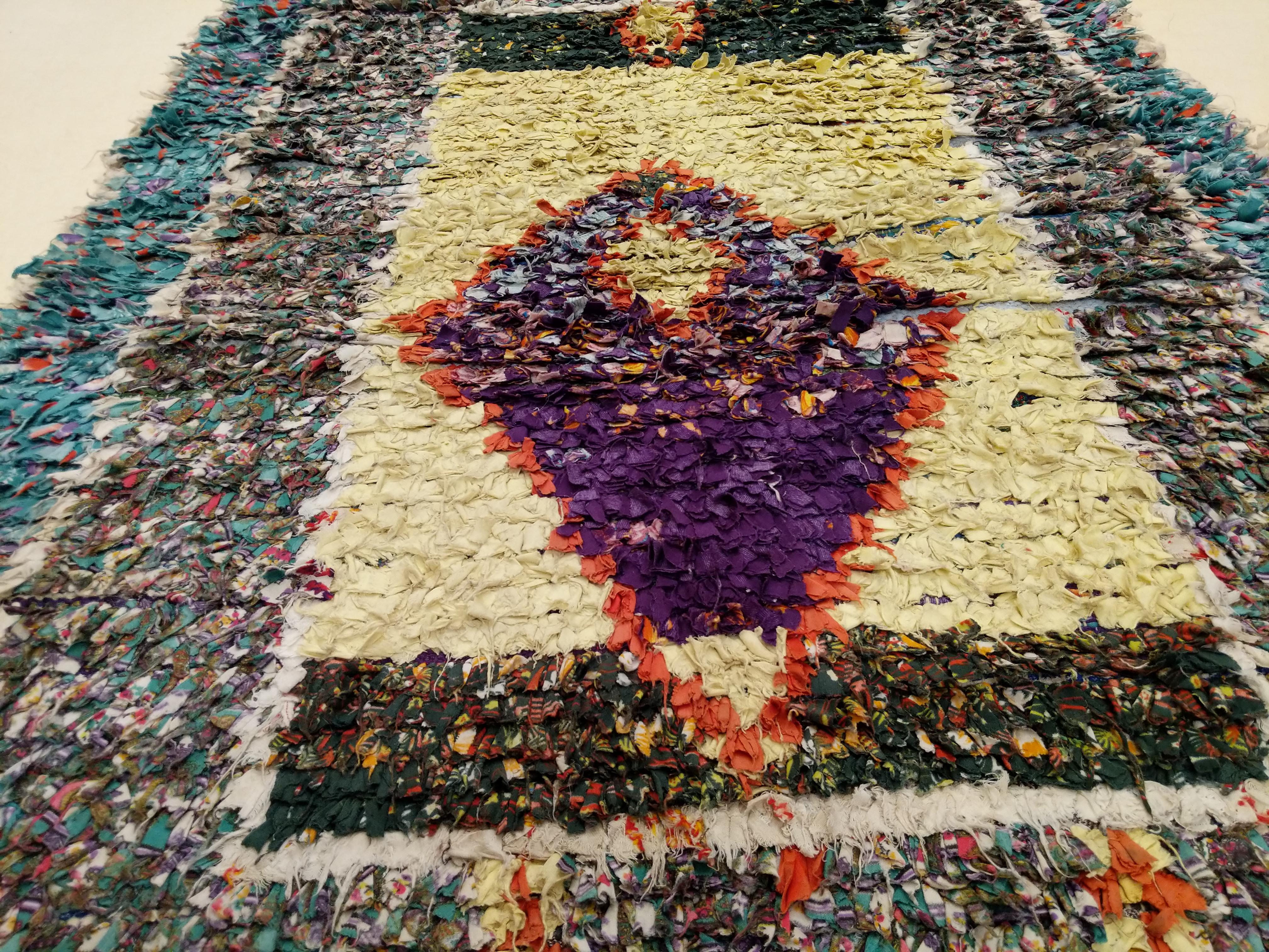 Vintage Moroccan Colorful Abstract Boujad Berber Rug For Sale 4