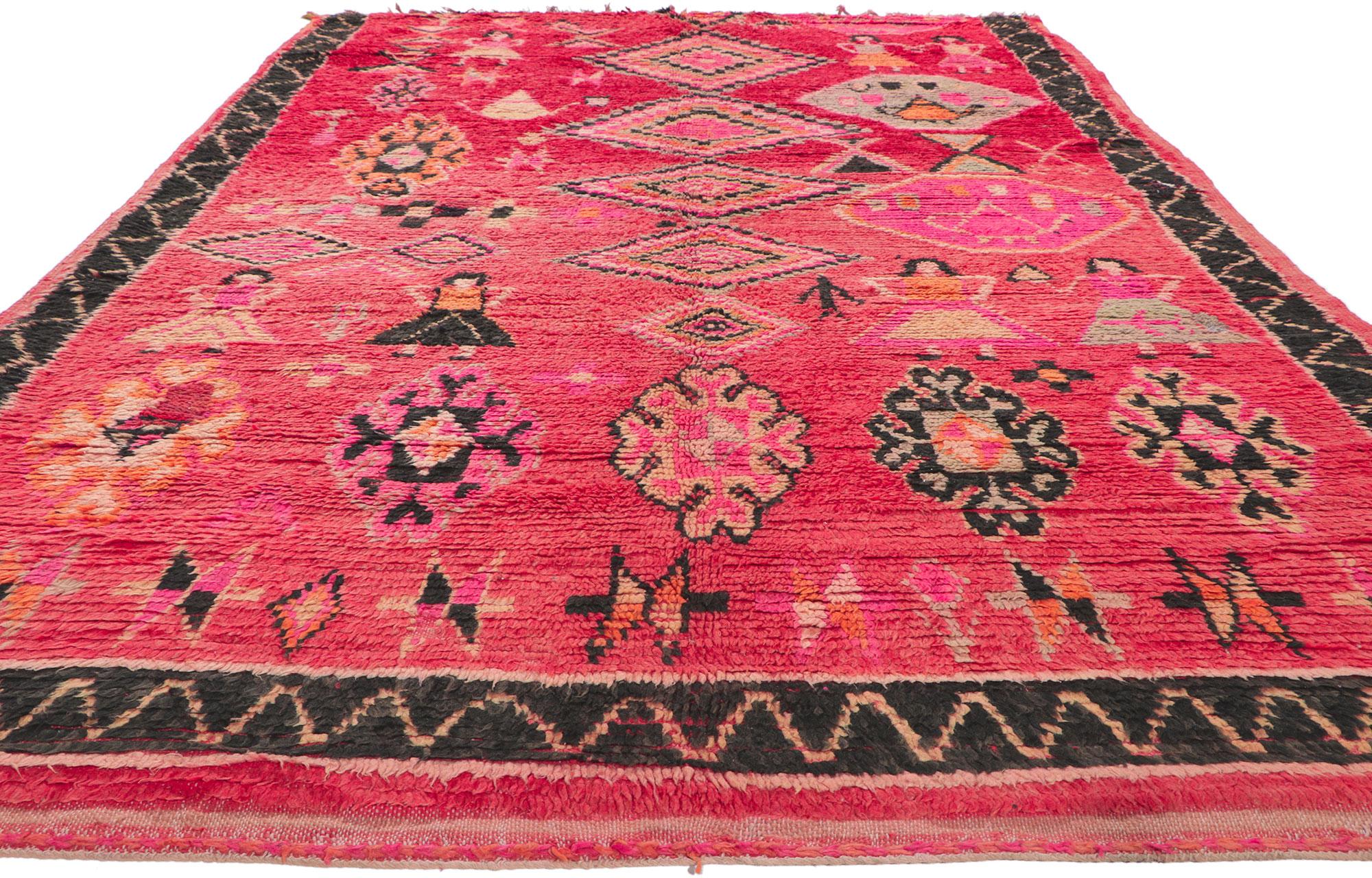 Bohemian Vintage Moroccan 'Protection' Rug For Sale