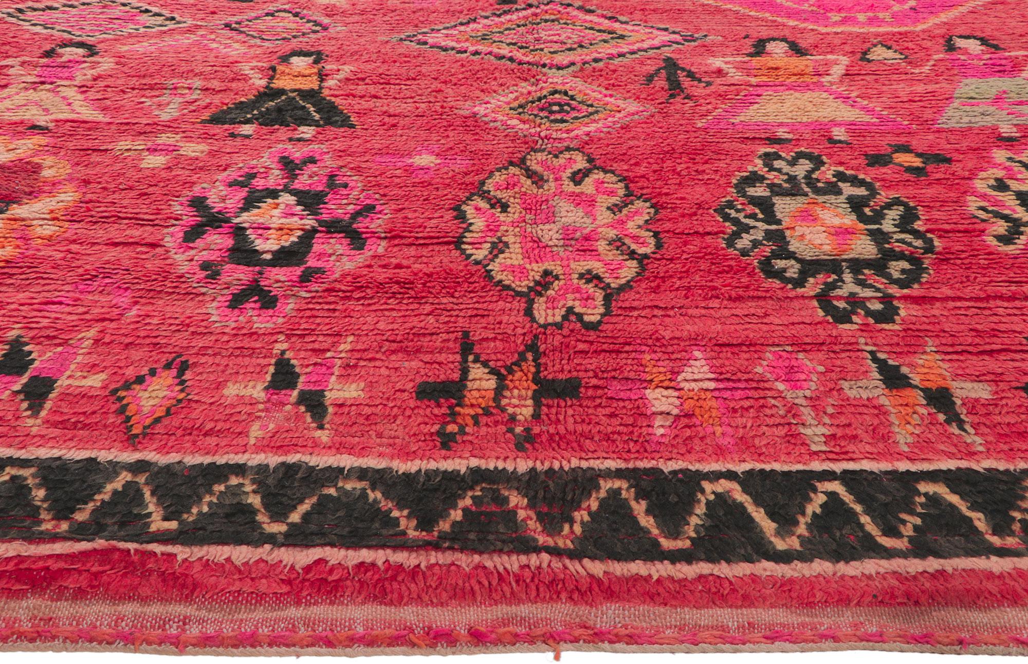 Noué à la main Tapis marocain vintage « Protection » en vente