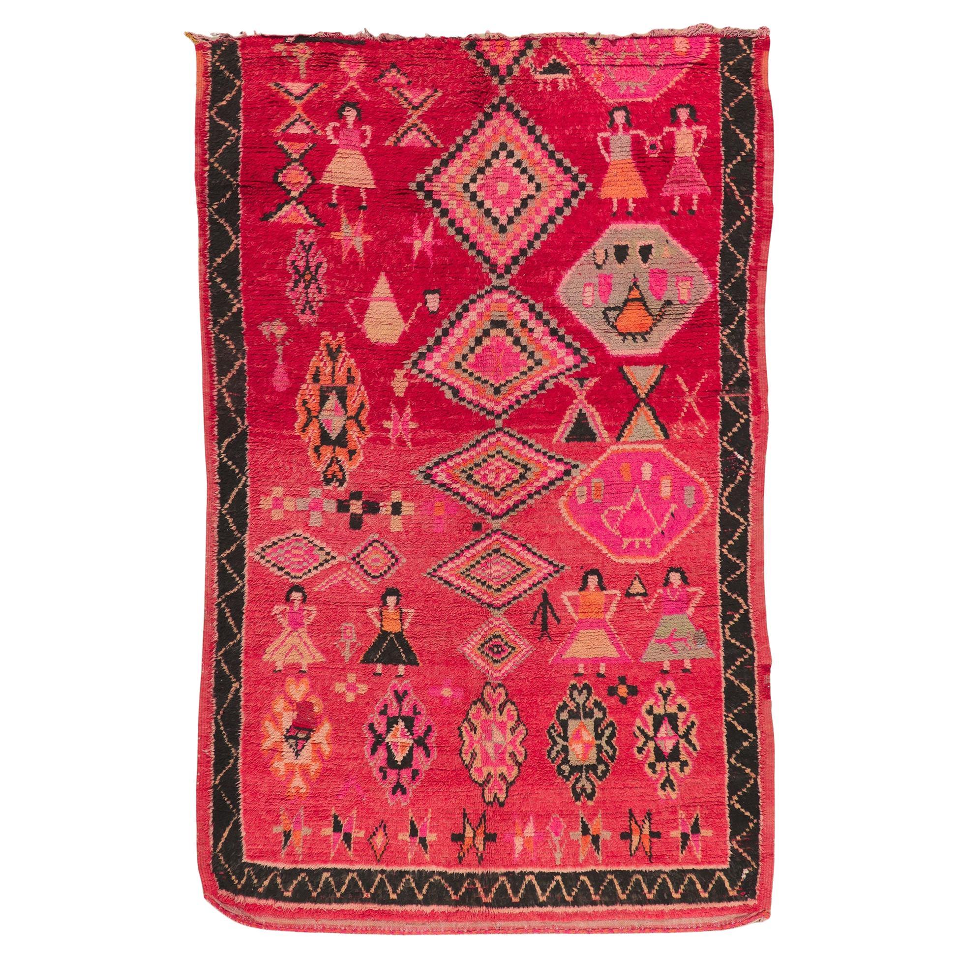 Vintage Moroccan 'Protection' Rug For Sale