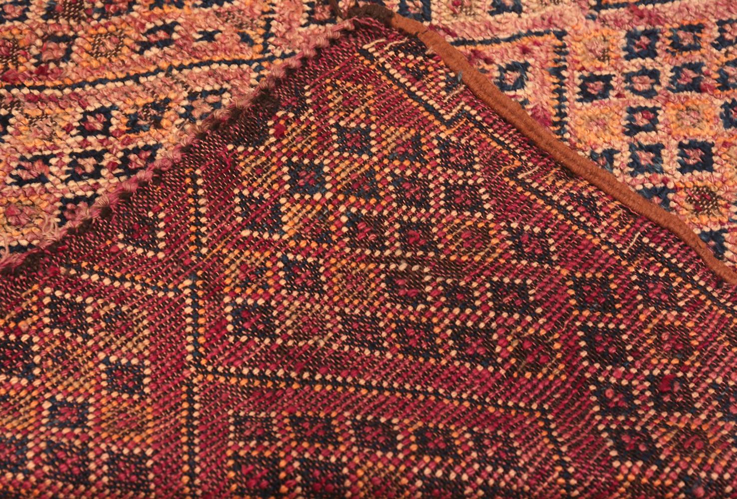 20th Century Vintage Moroccan Purple Geometric Rug. 4 ft 9 in x 6 ft 8 in For Sale