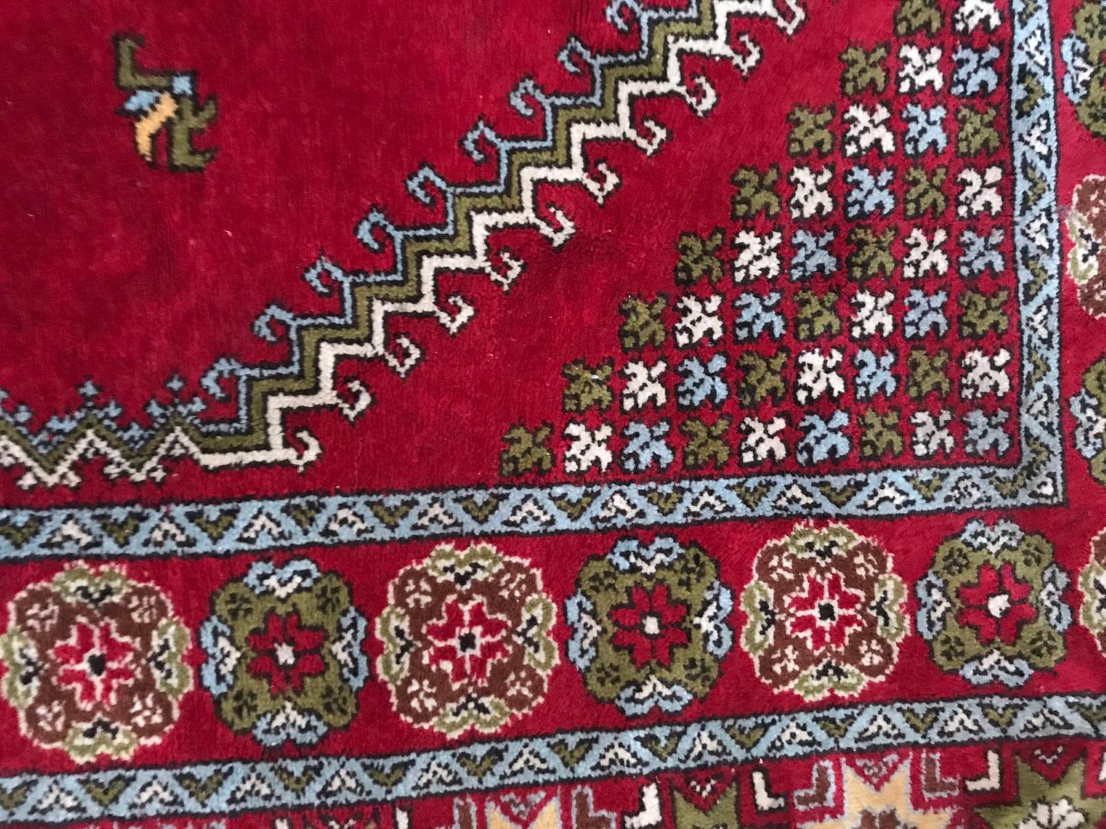 Wool Bobyrug’s Vintage Moroccan Rabat Rug For Sale