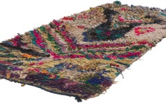 Alfombra de trapo marroquí vintage, Boucherouite bereber