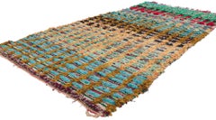 Vintage Moroccan Rag Rug, Berber Boucherouite