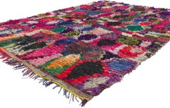 Vintage Moroccan Rag Rug, Berber Boucherouite
