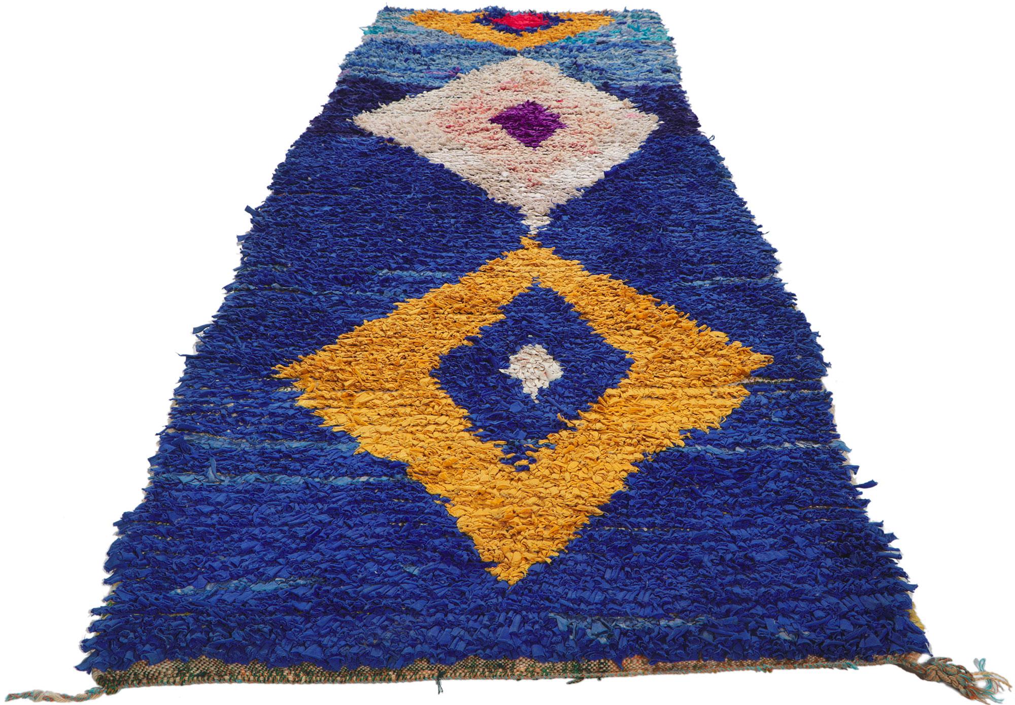 Tribal Vintage Moroccan Rag Rug, Berber Boucherouite For Sale