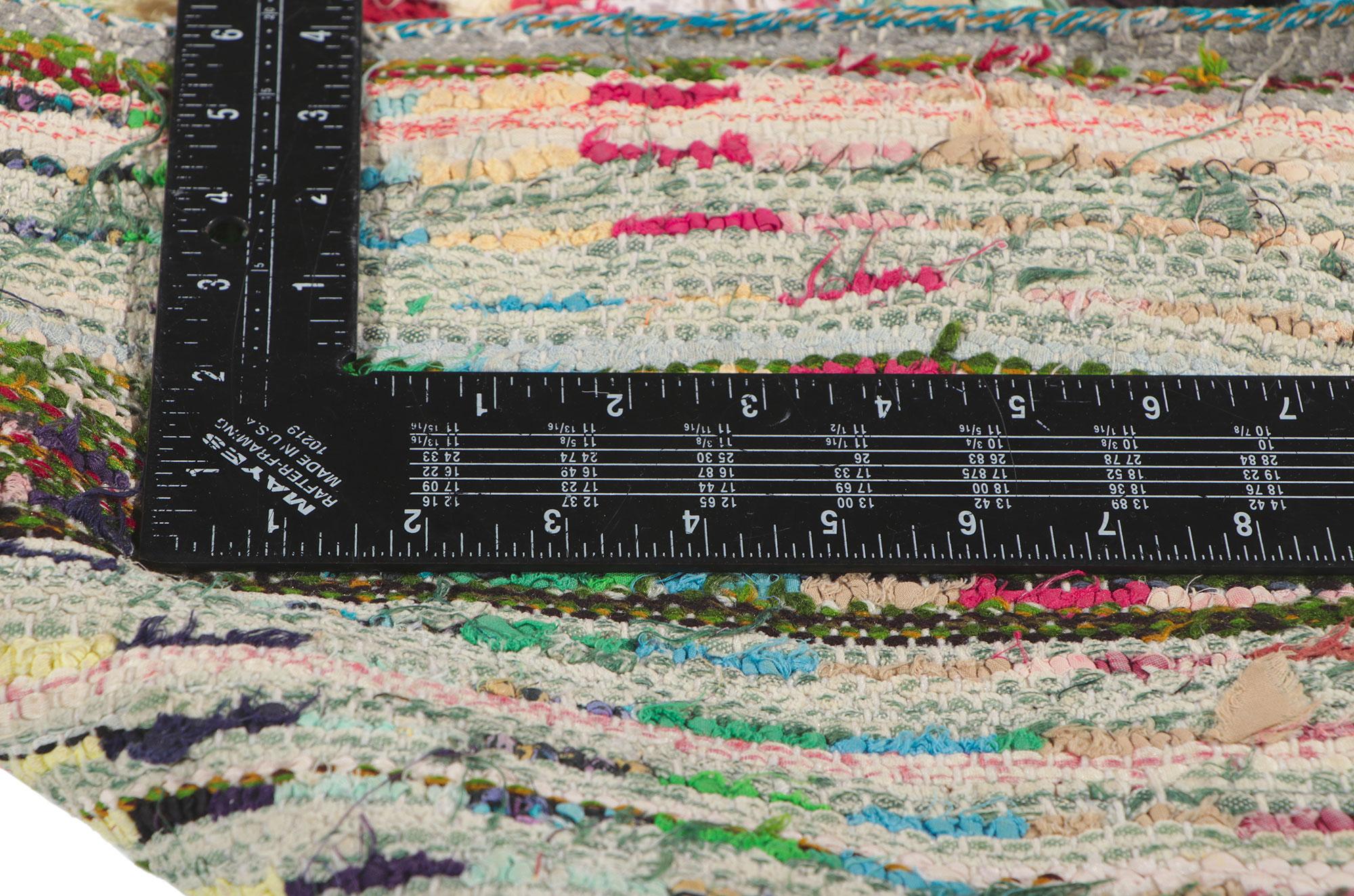 20th Century Vintage Moroccan Rag Rug, Berber Boucherouite For Sale