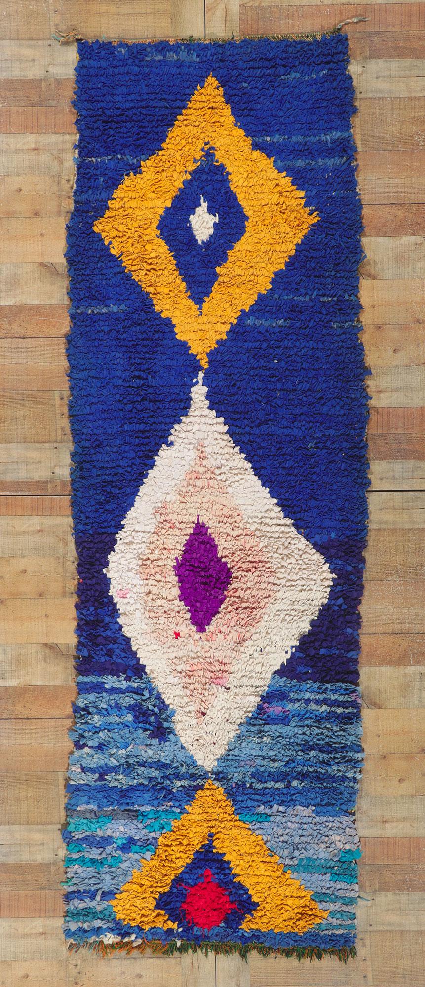 Vintage Moroccan Rag Rug, Berber Boucherouite For Sale 2