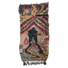Alfombra de trapo marroquí vintage, Boucherouite bereber