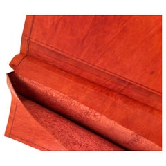 Porte-documents vintage en cuir gaufré rouge et or du Maroc