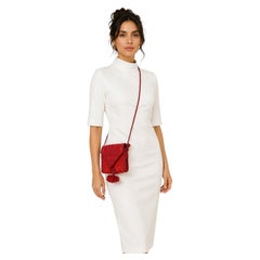 Vintage Moroccan Red Velvet Embroidered Crossbody Bohemian Moorish Shoulder Bag