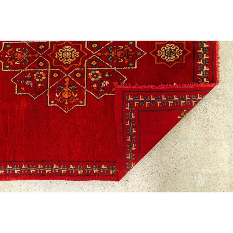 Vintage Moroccan Red Wool Floor Rug For Sale at 1stDibs