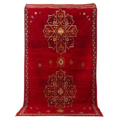 Vintage Moroccan Red Wool Floor Rug