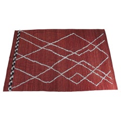 Vintage Moroccan Red Wool Kilim Area Rug Carpet Mat 112"
