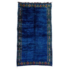 Vintage Moroccan Royal Blue Rug